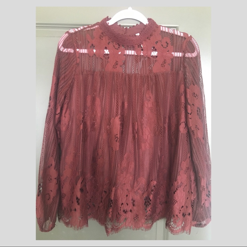 MOVING SALE - High Neck Lace Blouse